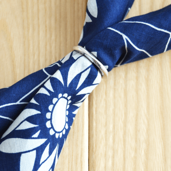 Japanese Indigo Chrysanthemum Bandana - Image 5
