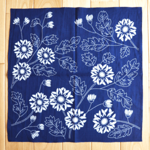 Japanese Indigo Chrysanthemum Bandana