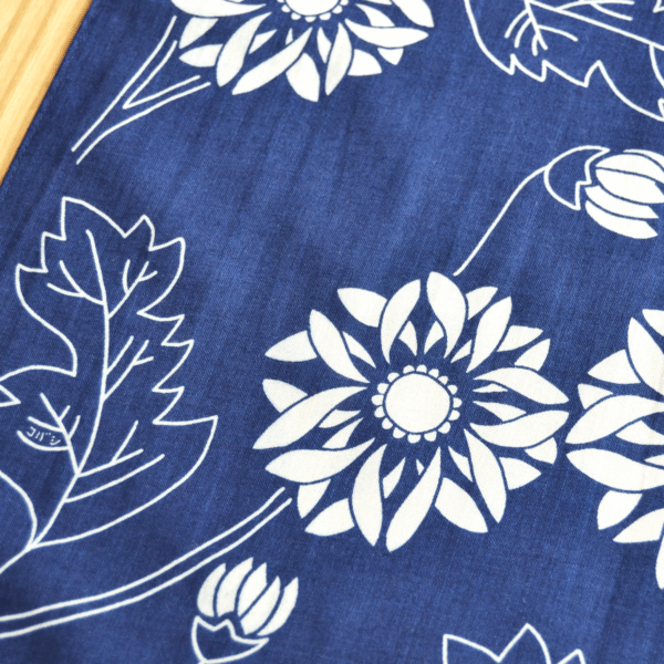 Japanese Indigo Chrysanthemum Bandana - Image 2