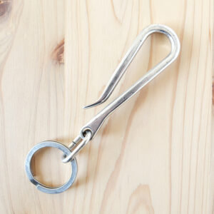 Sand casted key hook with Flat ring – Silver Plated