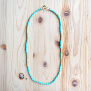 Japanese Beads Choker Necklace 4mm Turquoise Green