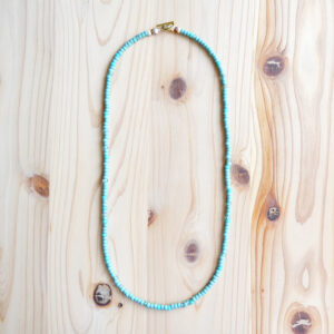 Japanese Beads Choker Necklace 4mm Matte Turquoise Green